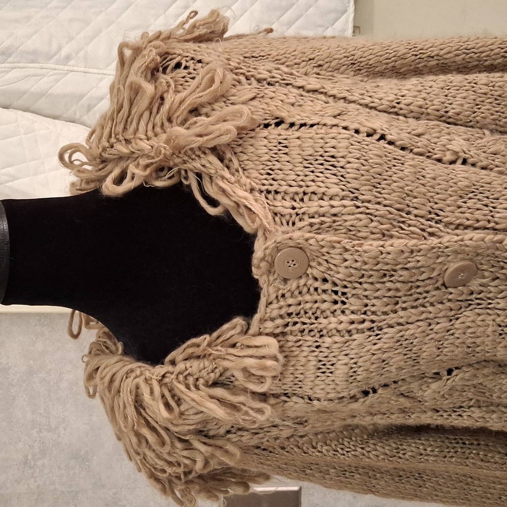 "CHELSEA AND VIOLET" SZ. L., Brown acrylic, button down cardigan. - Picture 2 of 16